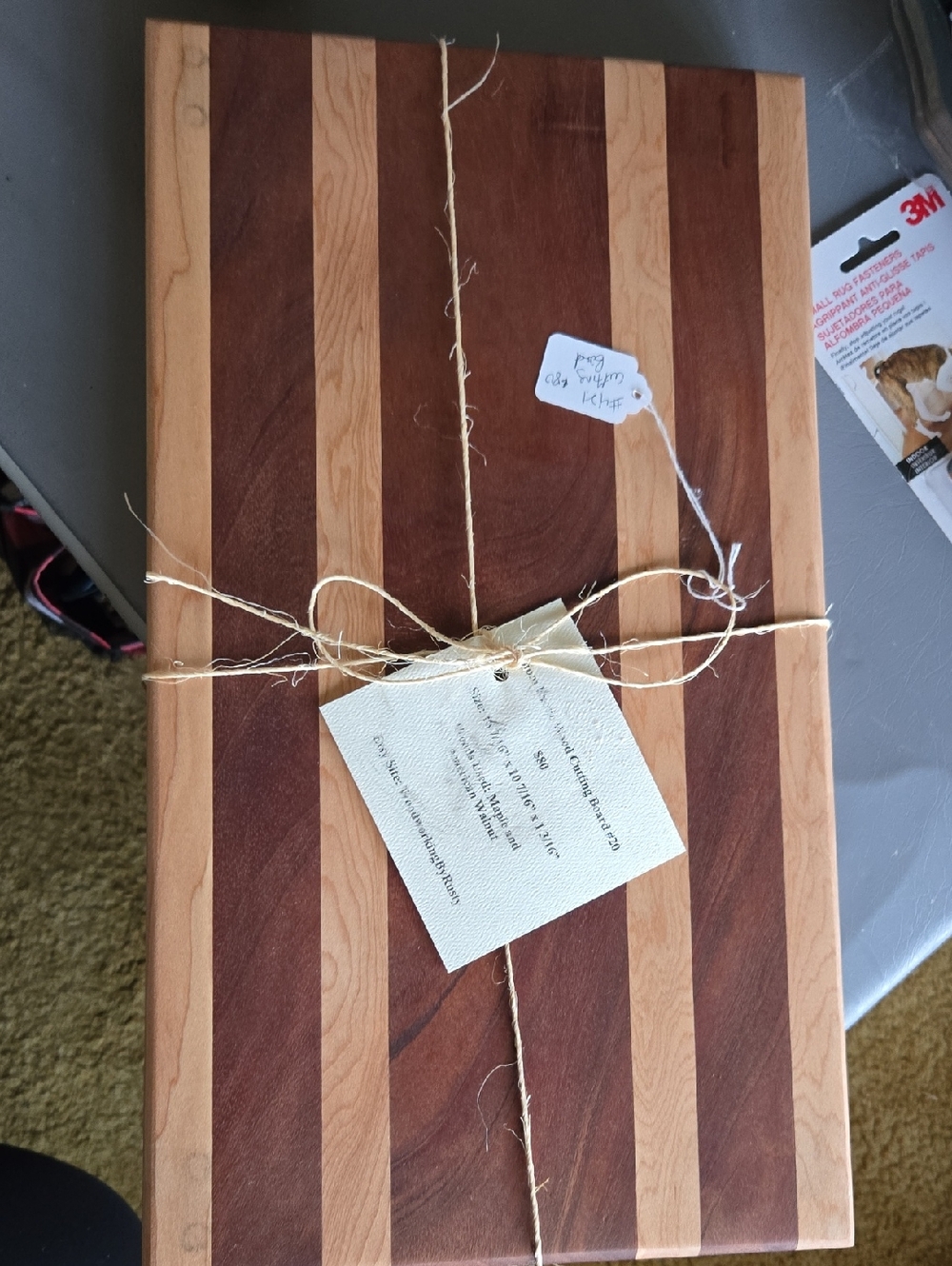 Handmade Striped Wood Cutting Board - Two-Tone Walnut & Maple